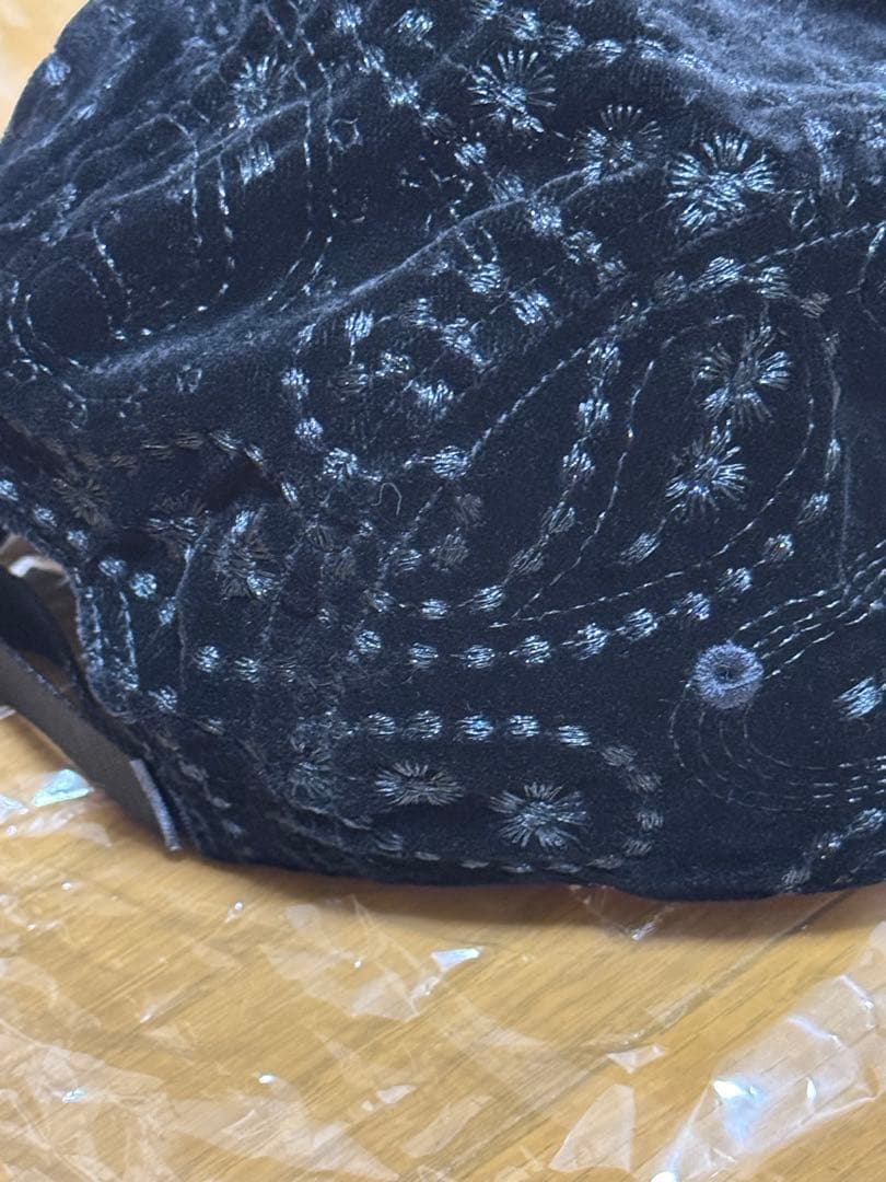 新品Supreme Velvet Paisley Camp Cap 黒