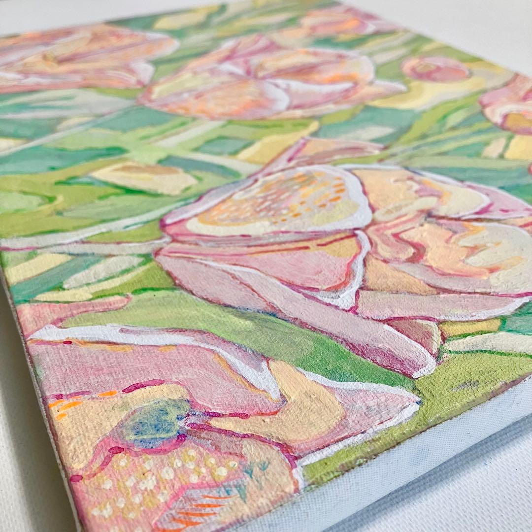 チューリップ＊油絵　絵画　油彩画　春　花　風景画