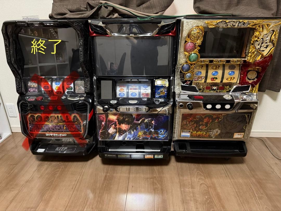 パチスロ 3台セット 引き取り限定 新鬼武者2 ゴジエヴァ　黄門ちゃま喝