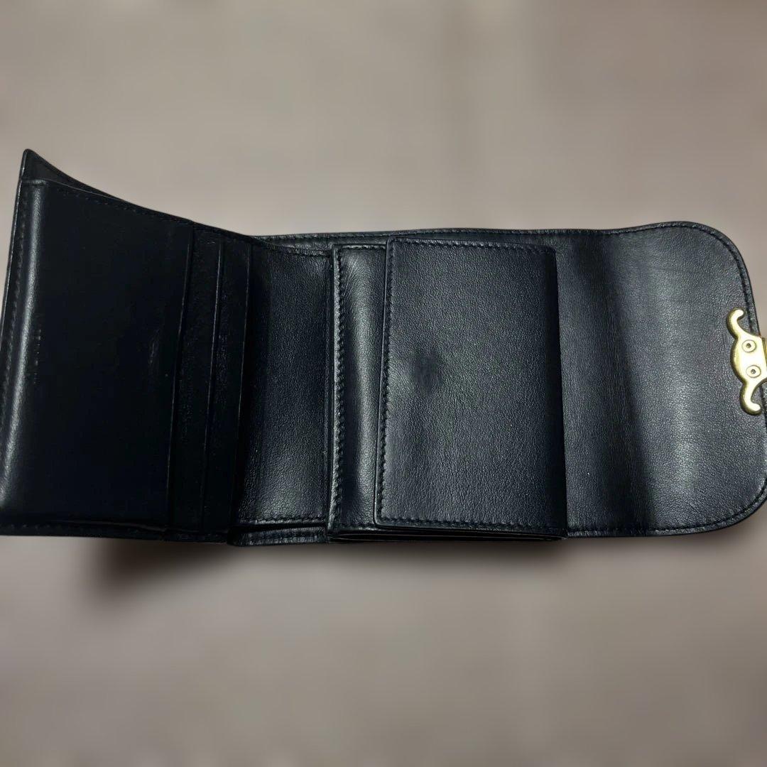 限定値下げCELINE ブラック 三つ折り財布