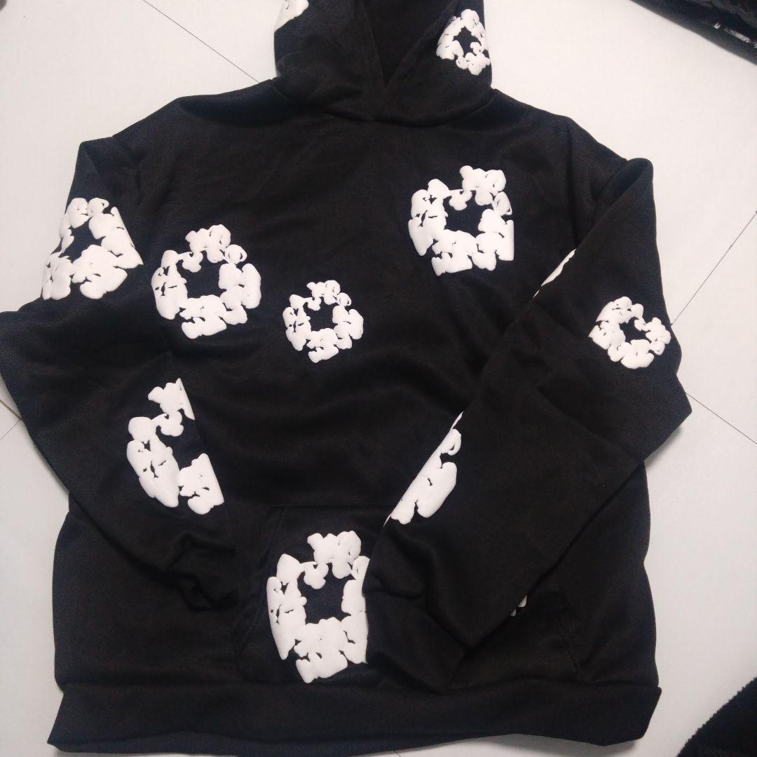 DENIM TEAR 黒 フード付きパーカー