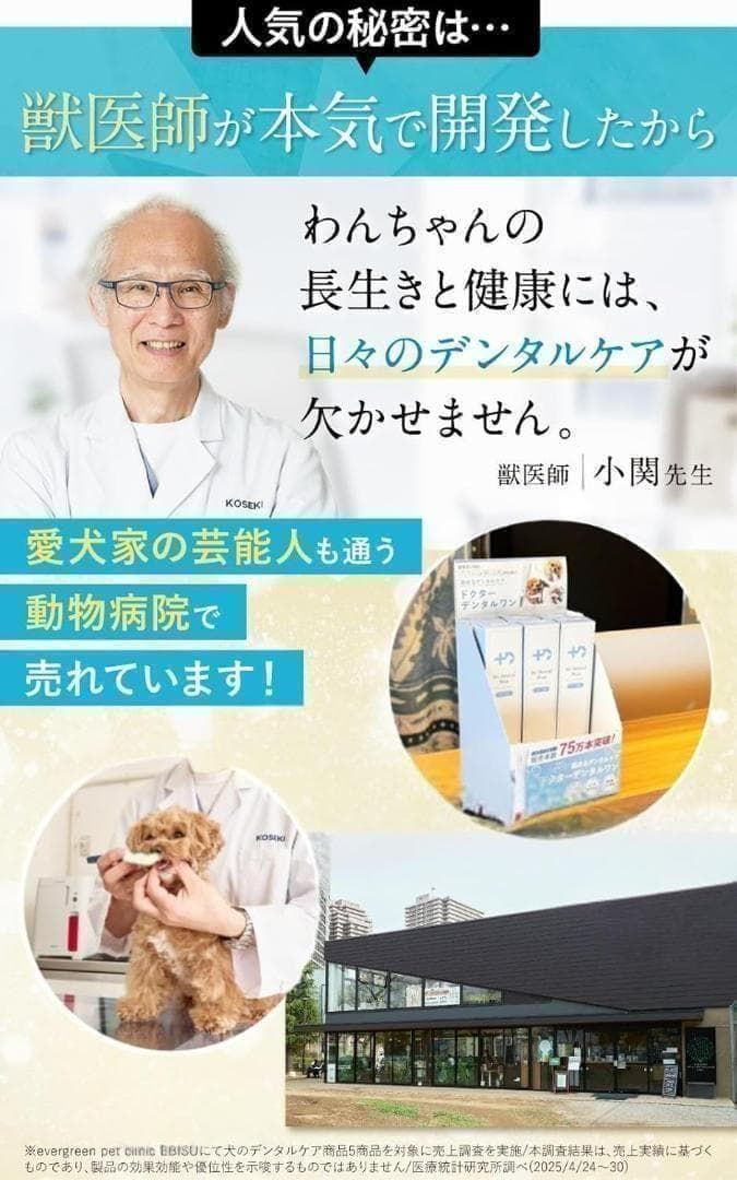 【新品未使用】 ドクターデンタルワン ４個セット 犬 歯磨き 歯ブラシセット