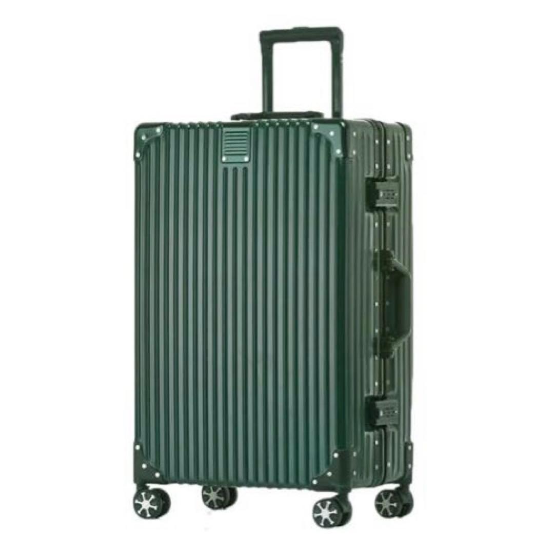 スーツケース アルミフレーム tsaロック保護カバー付き XL6泊7日 グリーン