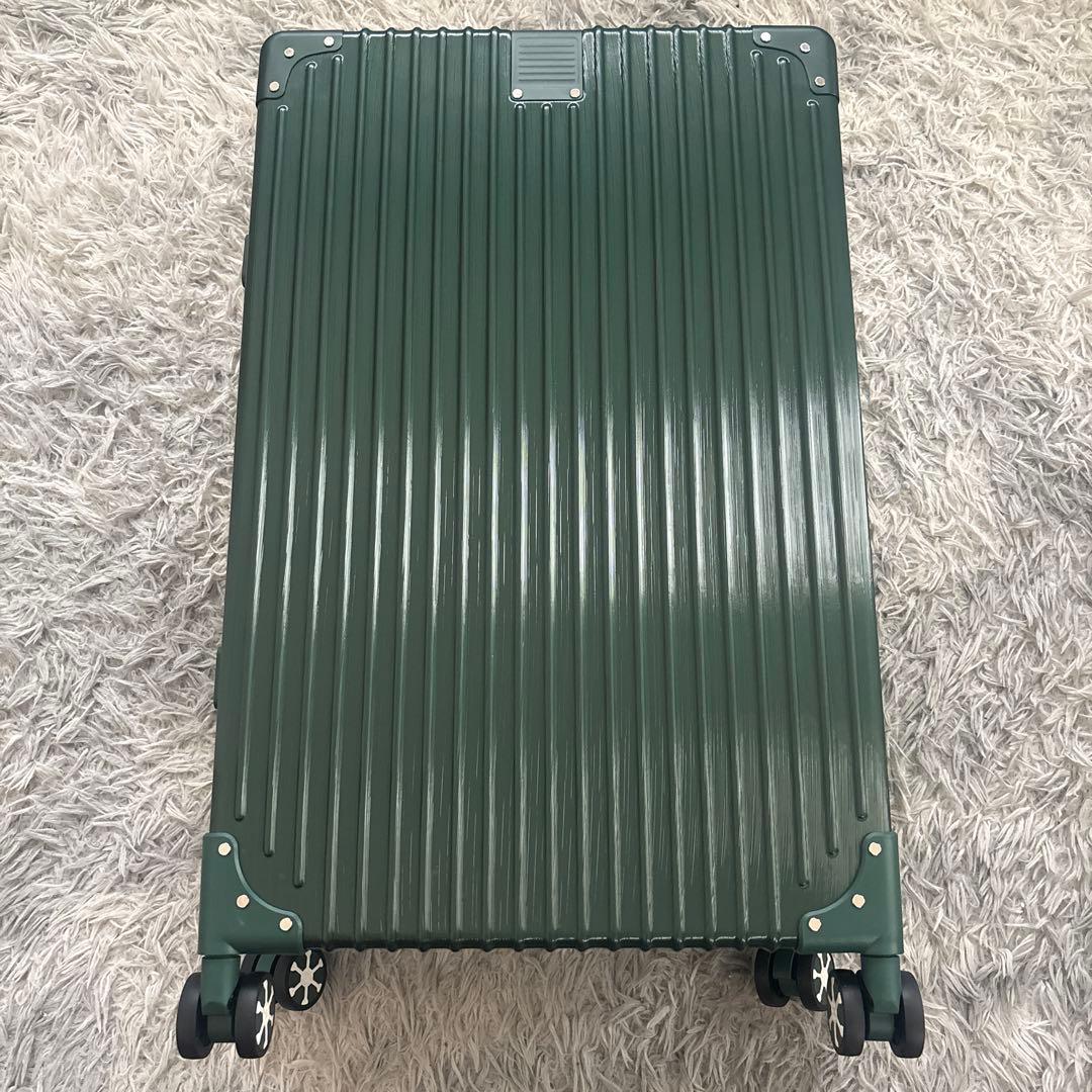 スーツケース アルミフレーム tsaロック保護カバー付き XL6泊7日 グリーン