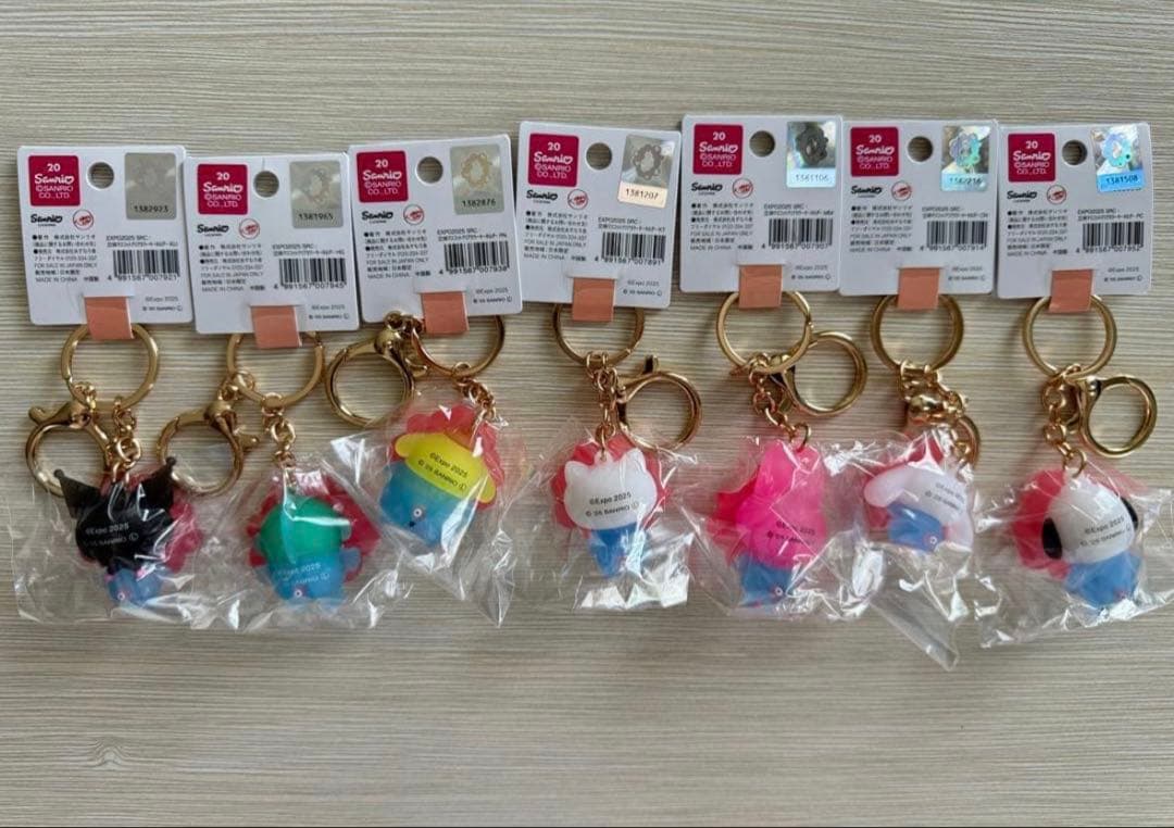 サンリオミャクミャクなりきり　クリアカラーキーホルダー　コンプリートセット