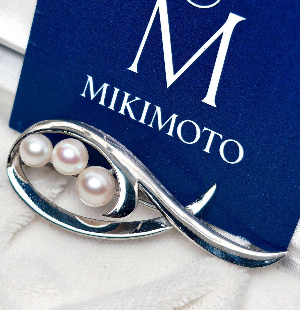 【美品 最高級!!】ミキモト ブローチ パール フォーマル 3珠 皇室御用達