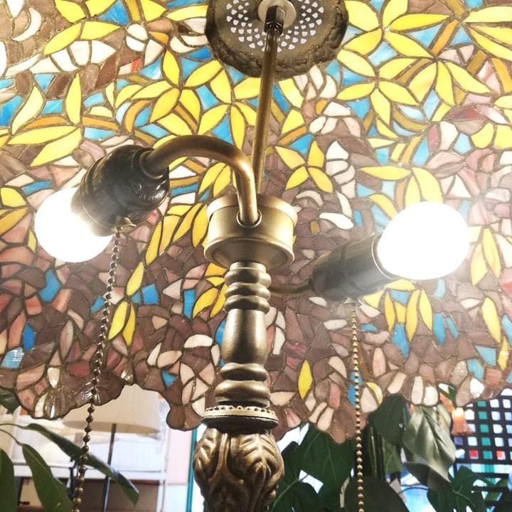 新春初売りセール◇自社配or引取限定◇アンティークステンドランプ　ブロンズベース