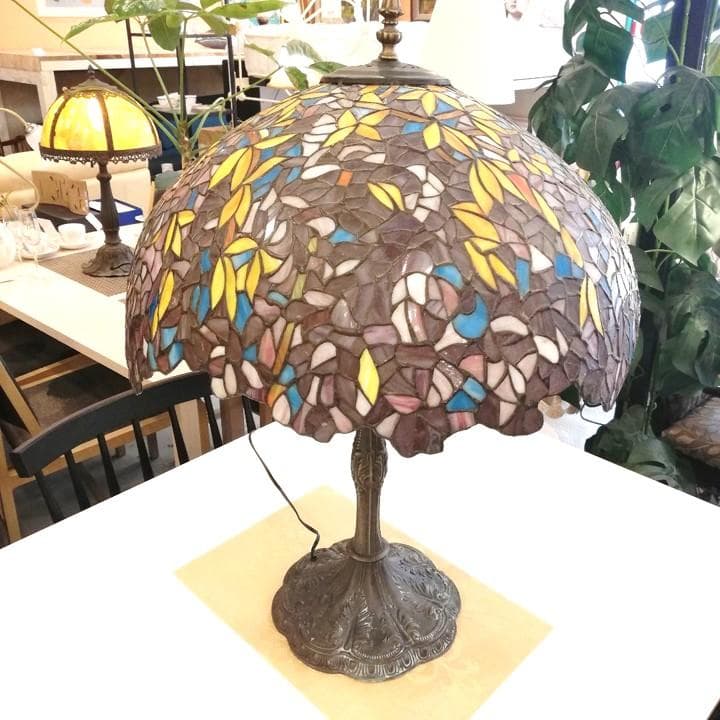 新春初売りセール◇自社配or引取限定◇アンティークステンドランプ　ブロンズベース