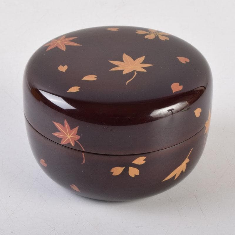 茶道具　玉泉作　春秋蒔絵　平棗　共箱　V　8736