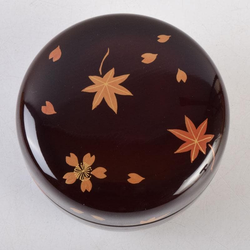 茶道具　玉泉作　春秋蒔絵　平棗　共箱　V　8736