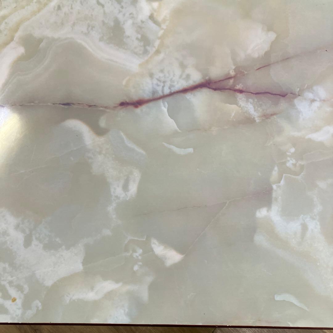 C-4アンティーク センターテーブル 大理石柄天板 マガジンラック付ローテーブル