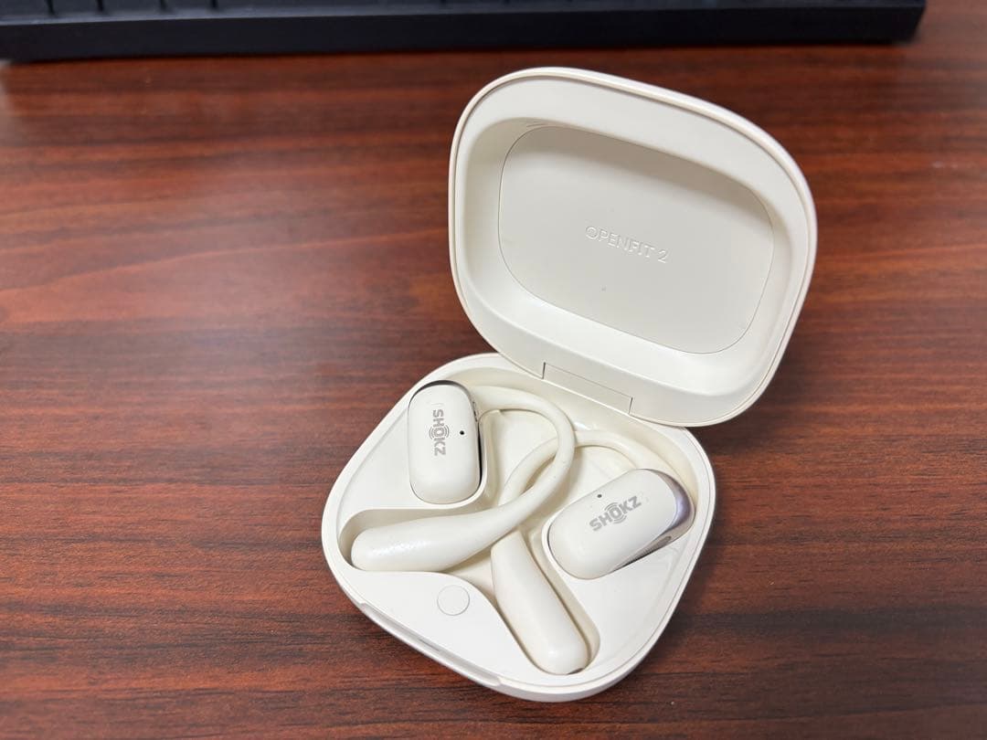 【美品】SHOKZ OPENFIT 2 ワイヤレスイヤホン ホワイト