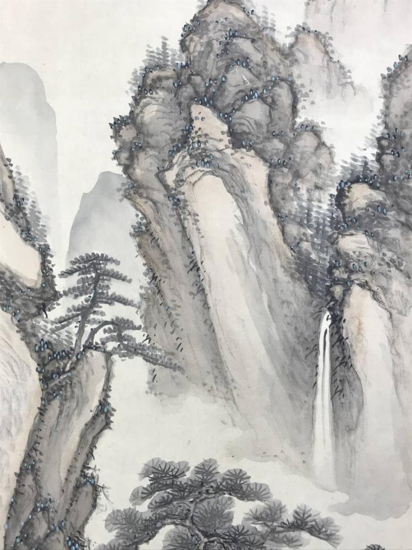 【真作】篠田豊岳/雲山探句/渓山人物図/山水図/掛軸/名家伝来/AD-833