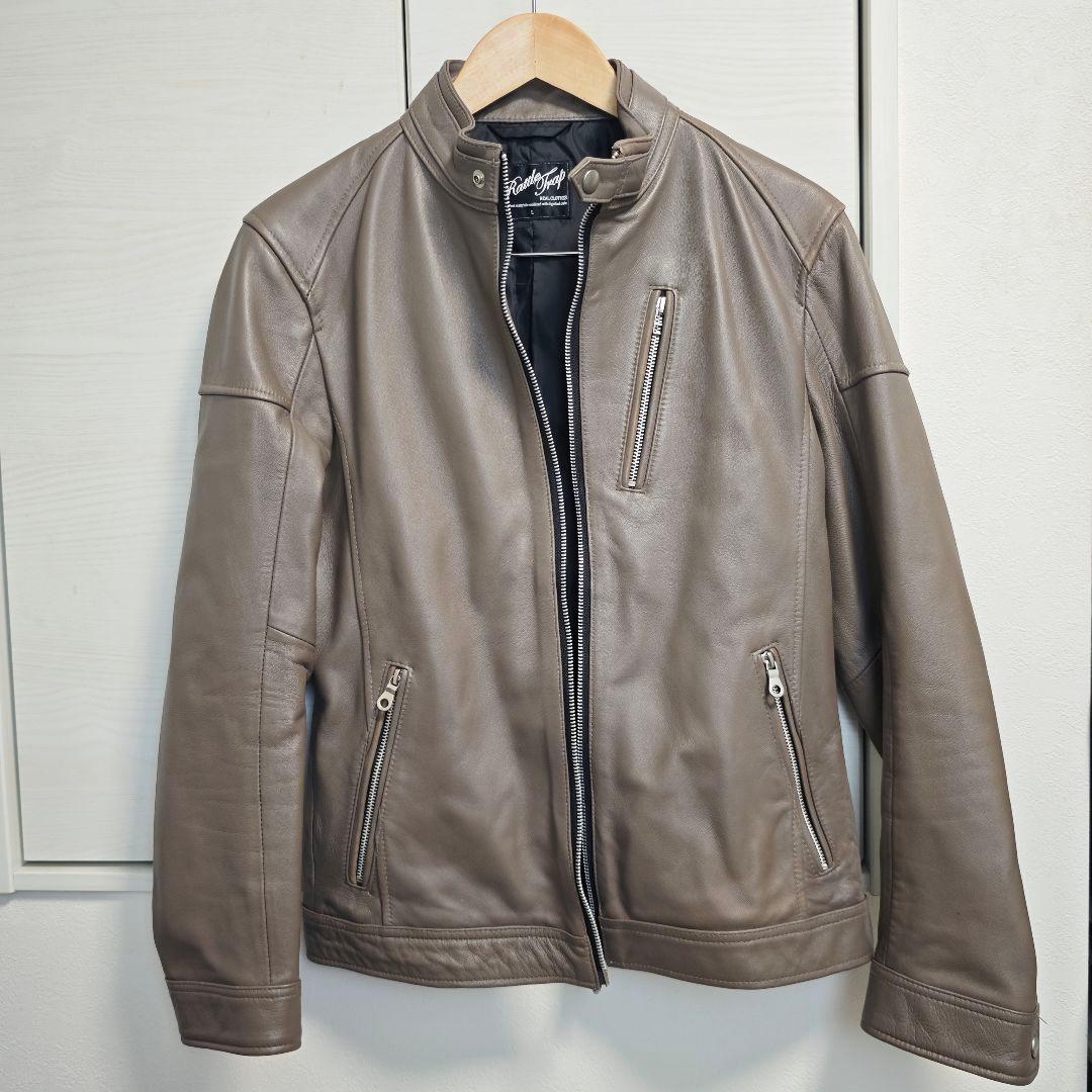 Rattletrap レザーシングルライダース グレー Lサイズ 美品