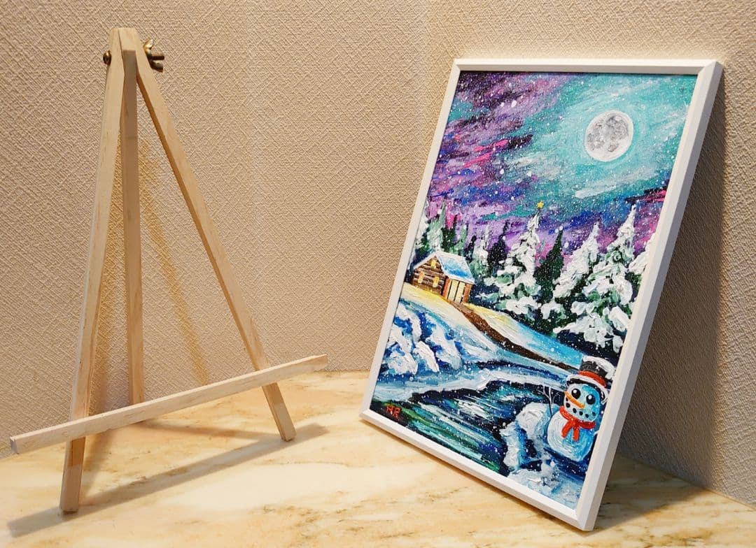 油絵 絵画【クリスマス夜に】