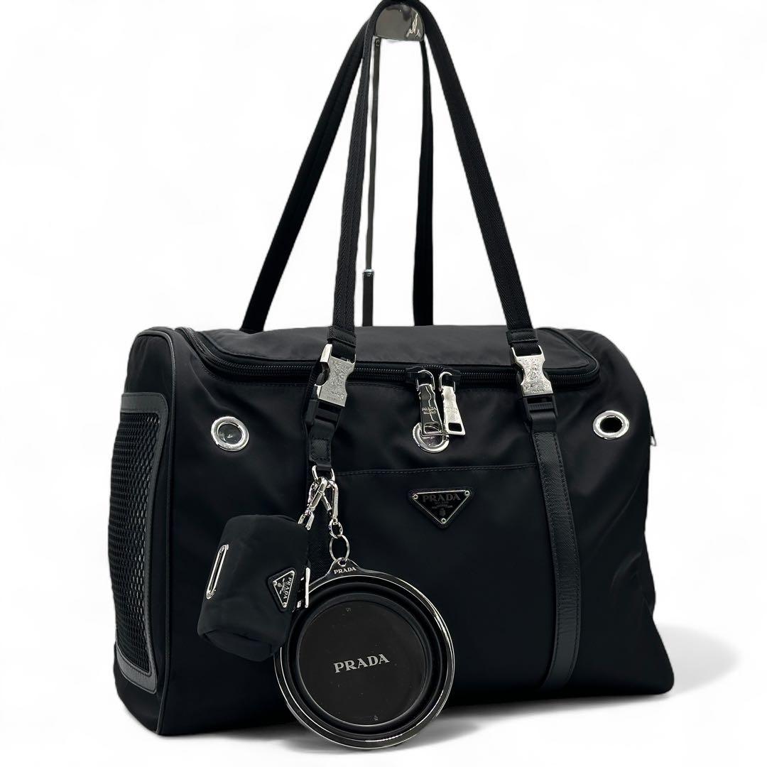 【現行】PRADA プラダ　Re-Nylon xサフィアーノレザー ペットバッグ