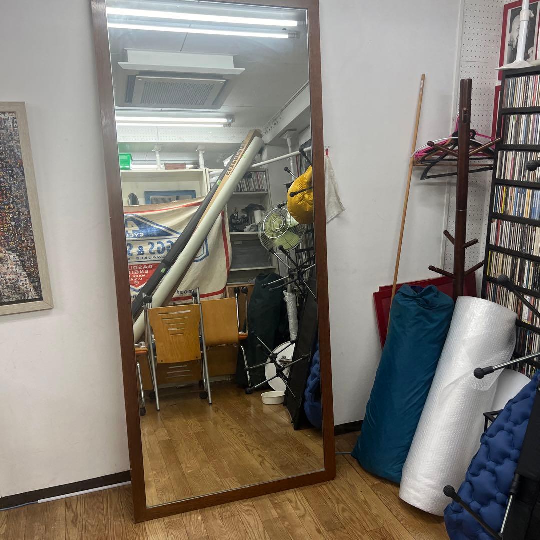 超大型木製フレームの全身鏡 、引取り限定，3月末まで