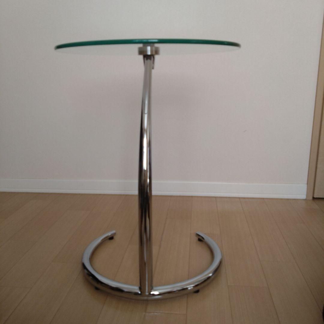 お値下げ　IDC大塚ガラスラウンド サイドテーブル