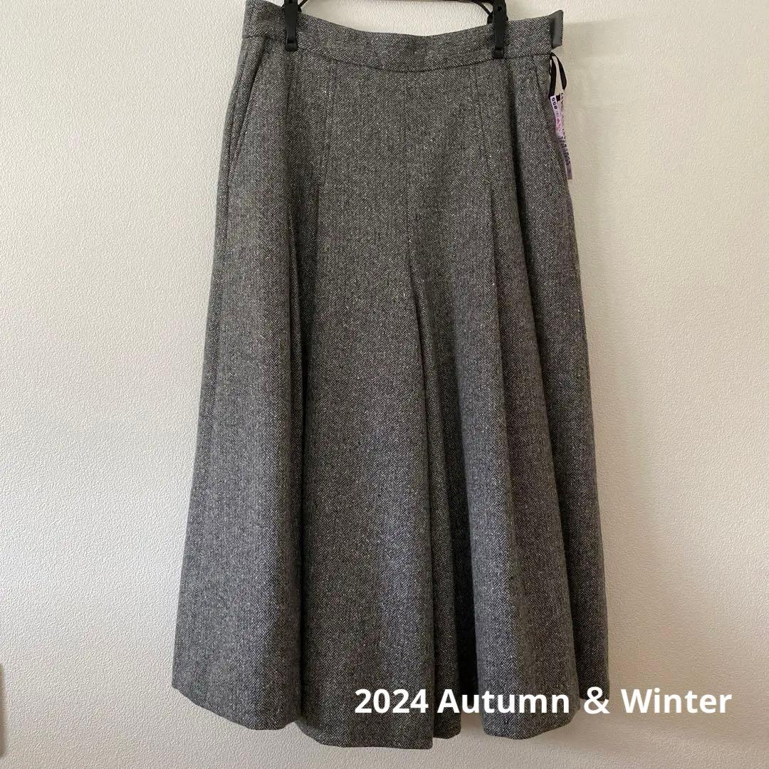 23区　シルクネップヘリンボーン ガウチョ パンツ