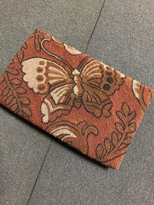 古刺繍 牡丹と蝶 財布や名刺入れなどに 年代物
