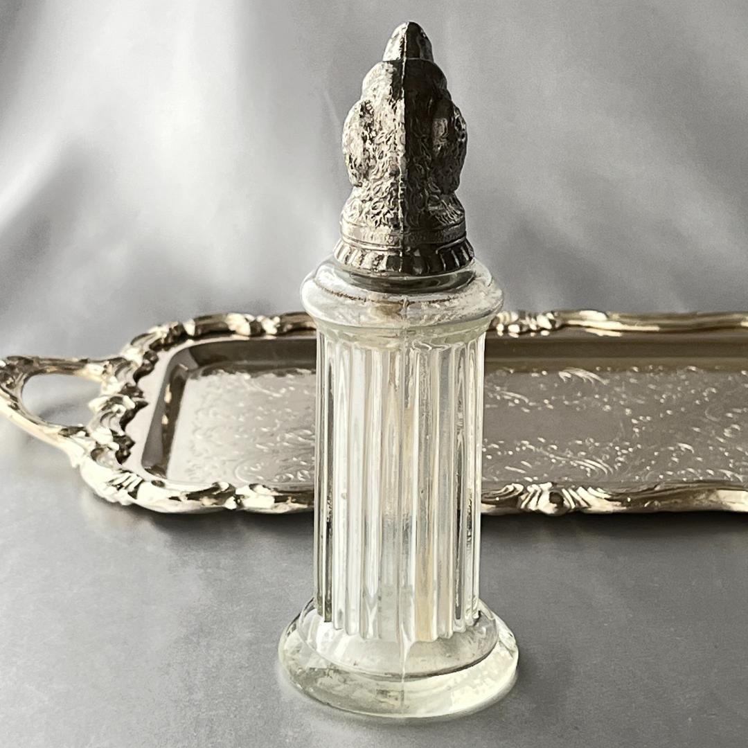 【英国】レトリバー テーブルシガーライター【シルバープレート / ガラス】犬