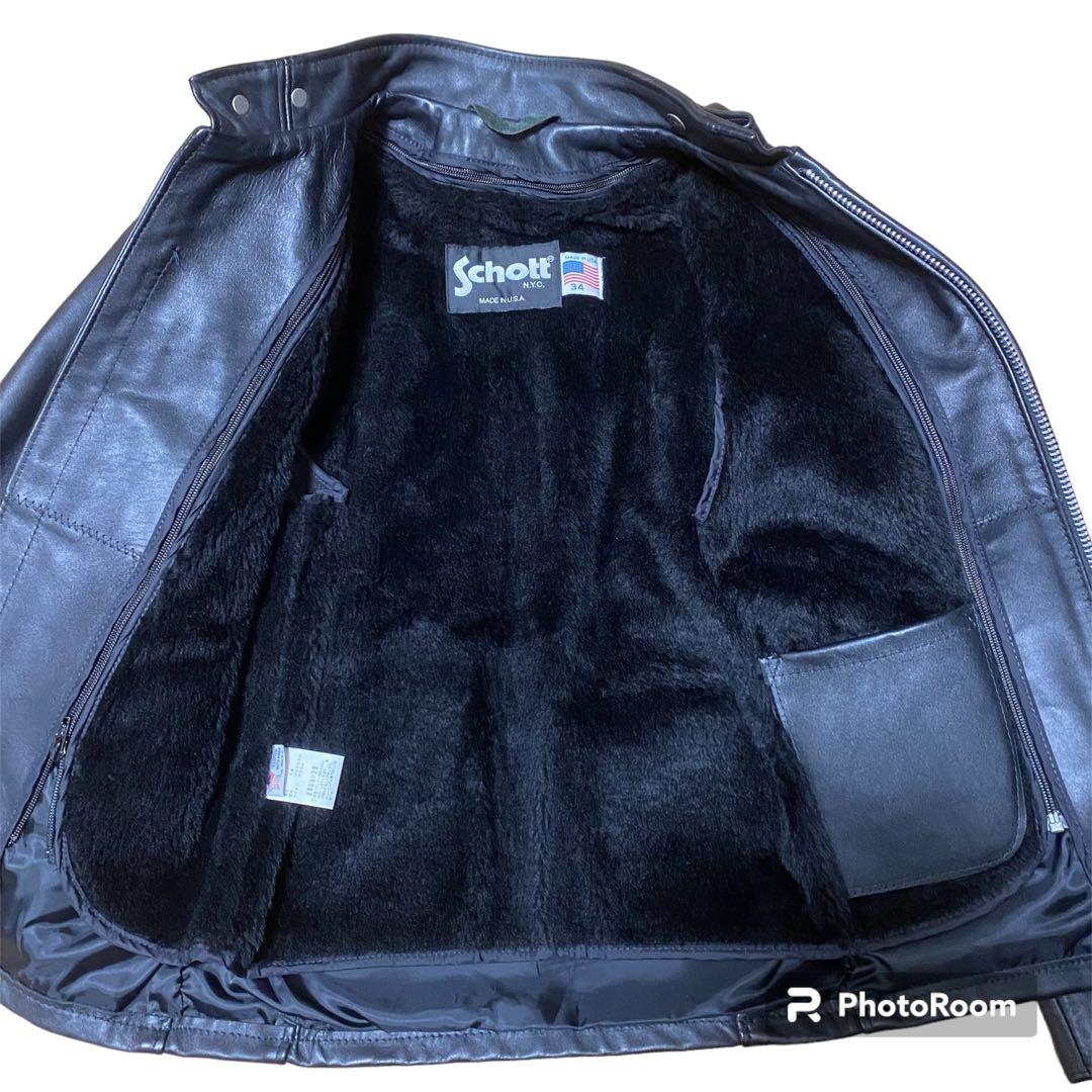 美品　Schott ショット ライダースジャケット　革ジャン USA製