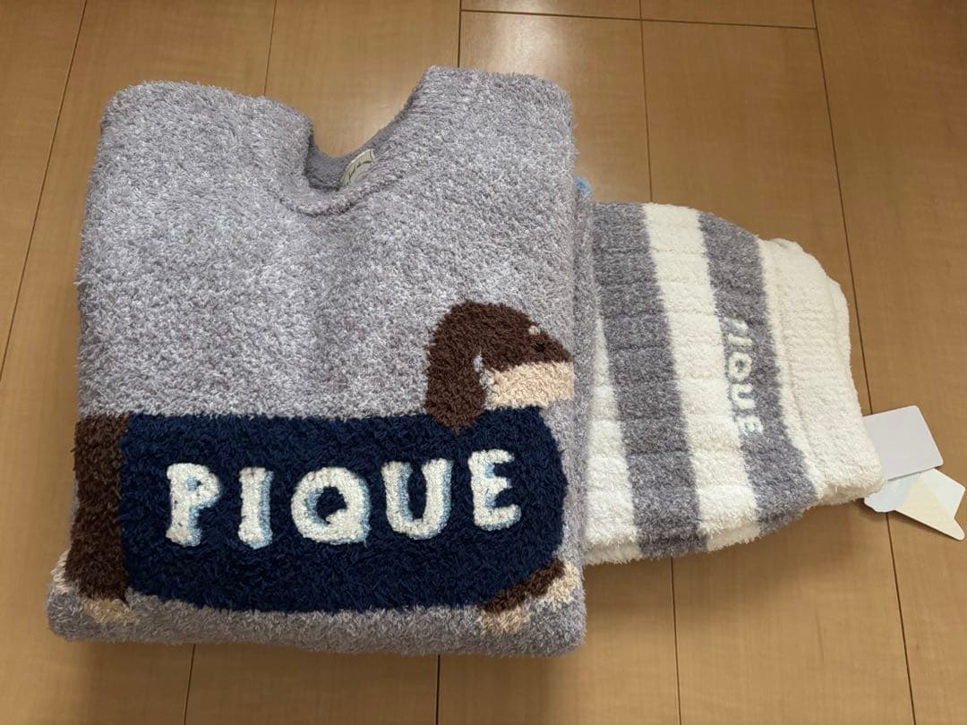 ベビモコダックスフンドジャガードプルオーバー&ベビモコリブボーダーロングパンツ