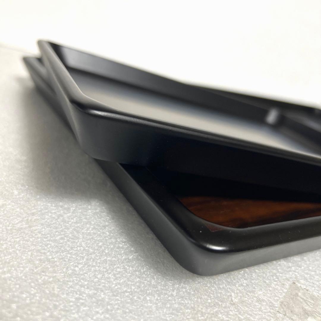 新品　天然木　唐木銘木　黒檀　5号長手盆　8寸切手盆セット　祝儀盆　角盆　通い盆