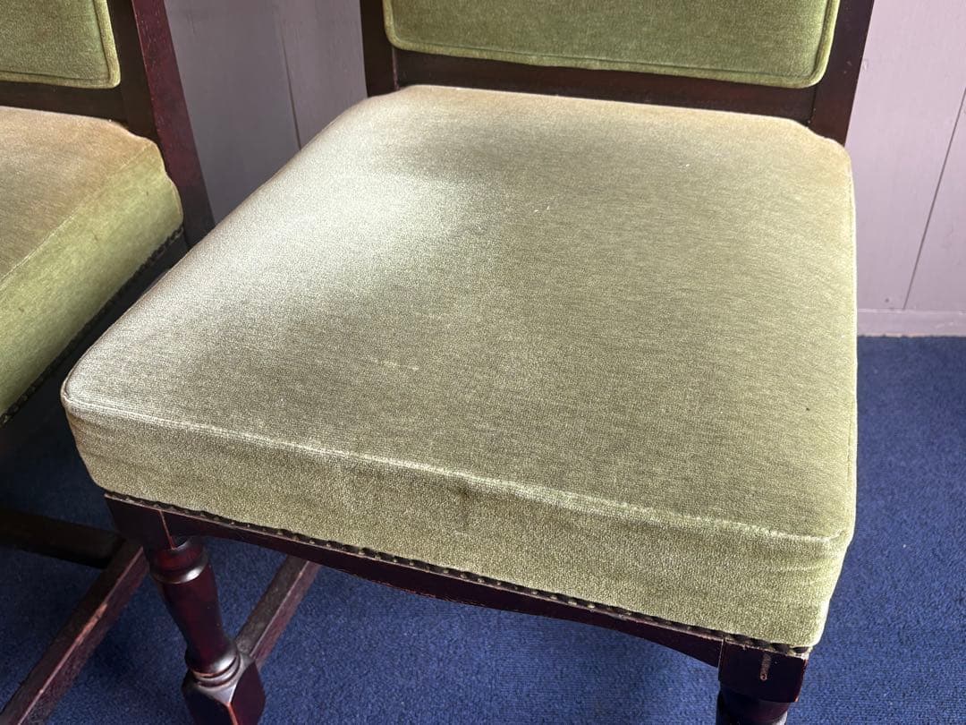 緑色のクラシックダイニングチェア2脚セット チェア③ アンティーク