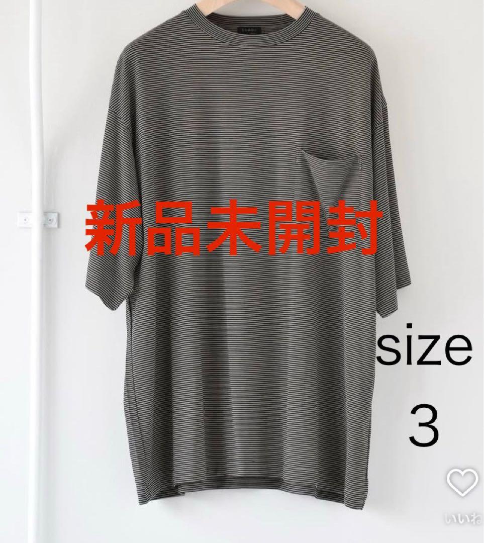 未開封 COMOLI サマーウール半袖Tシャツ BORDER 3 廃盤希少