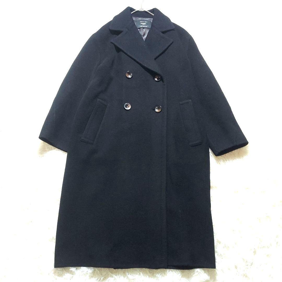 アダムエロペ　オーバーサイズ　チェスターコート　シルク混　ダブル　ロングコート