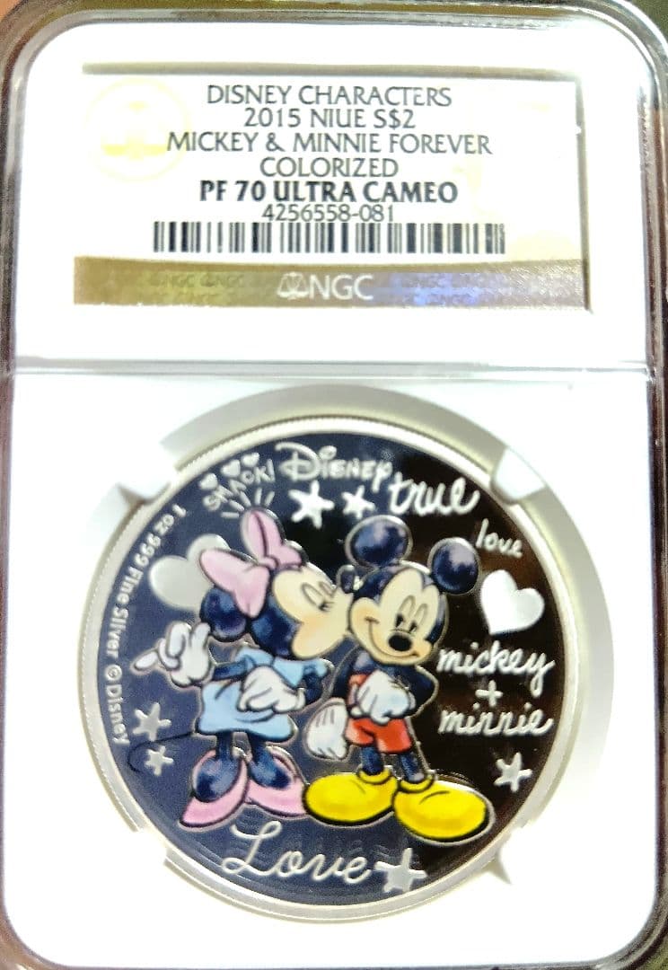 ngc　ミニーとミッキー ディズニー PF 70 DCAM 　限定品 銀貨