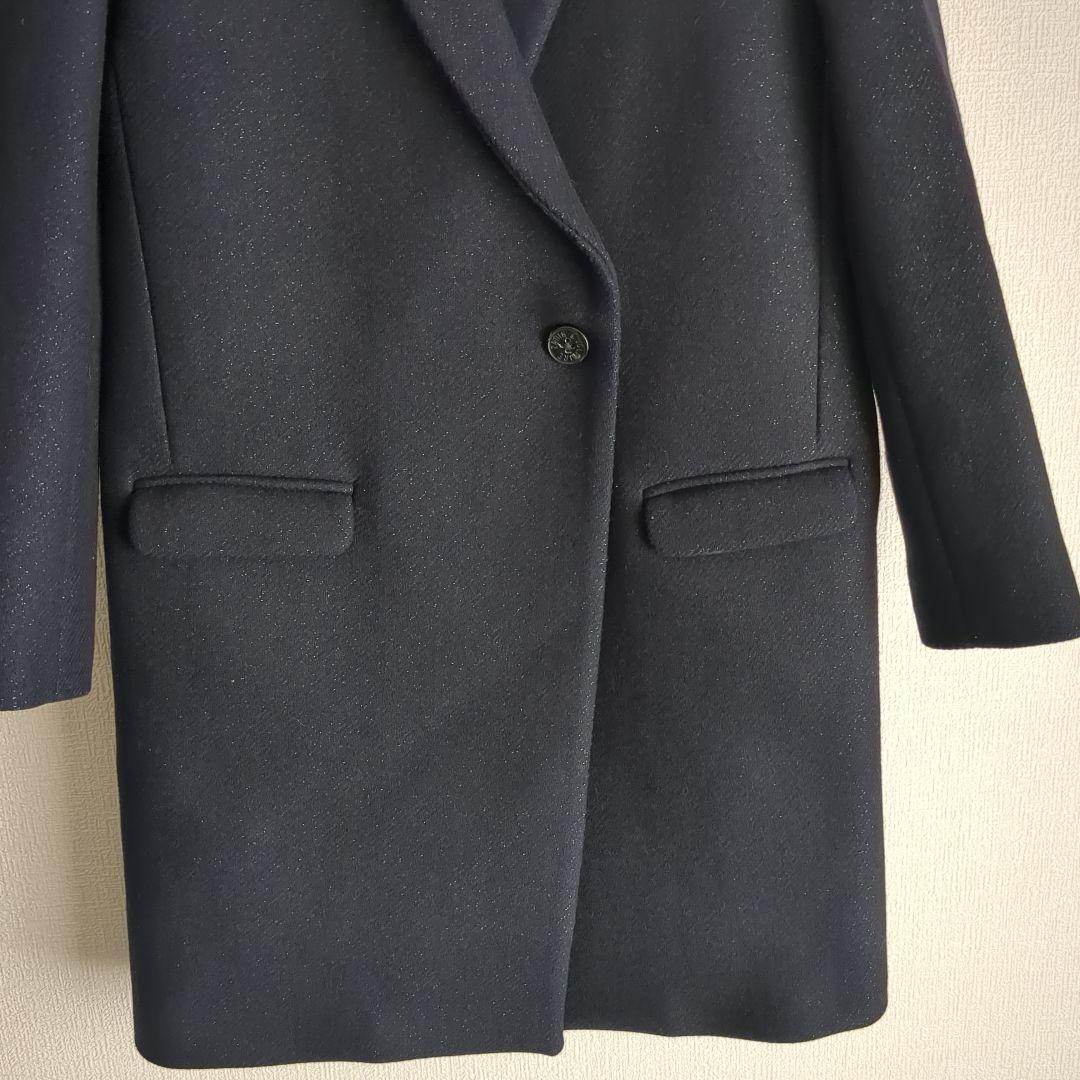 ZADIG&VOLTAIRE ラメ チェスターコート ネイビー S