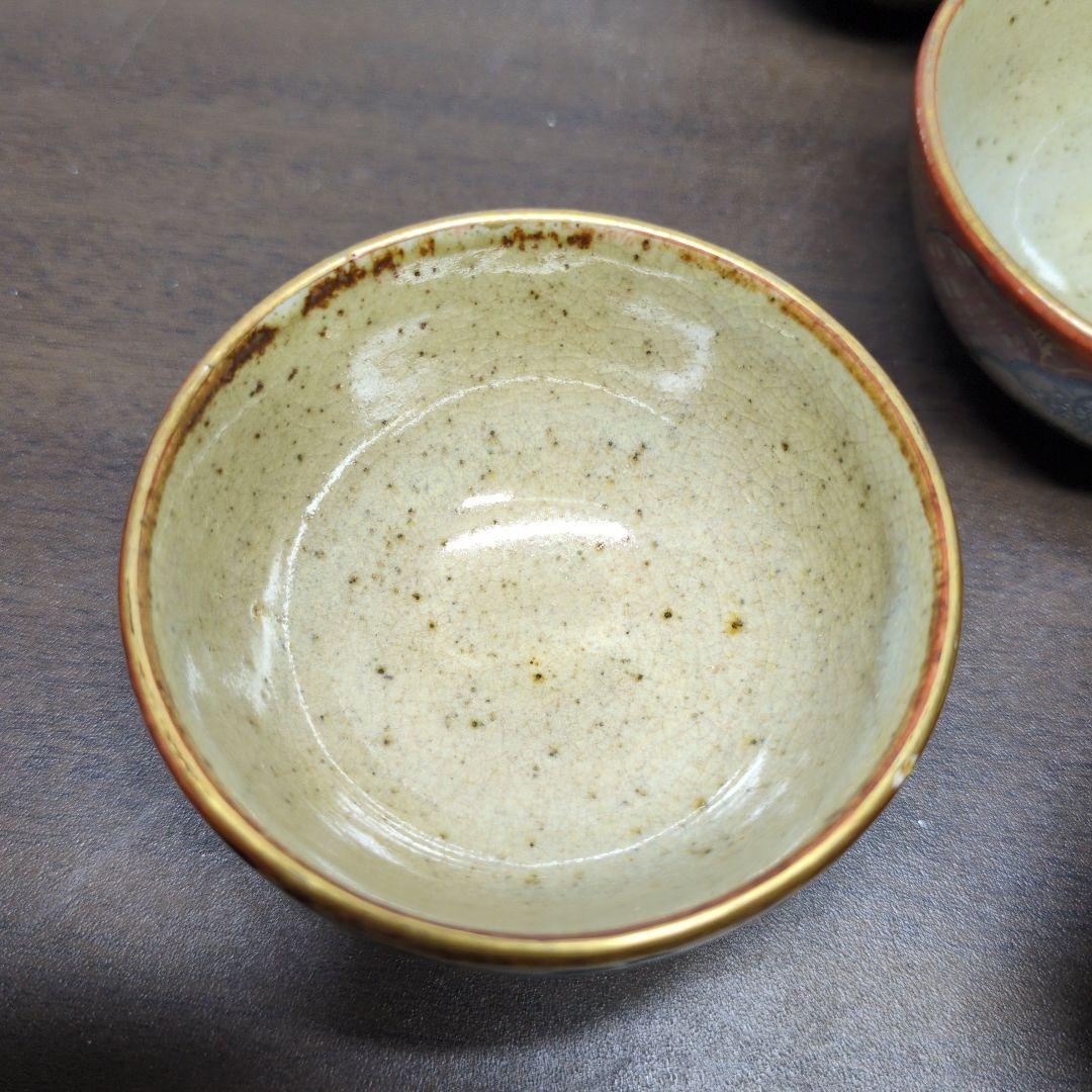 時代 九谷 庄三 金彩色絵 花唐人文 茶器揃 箱付き