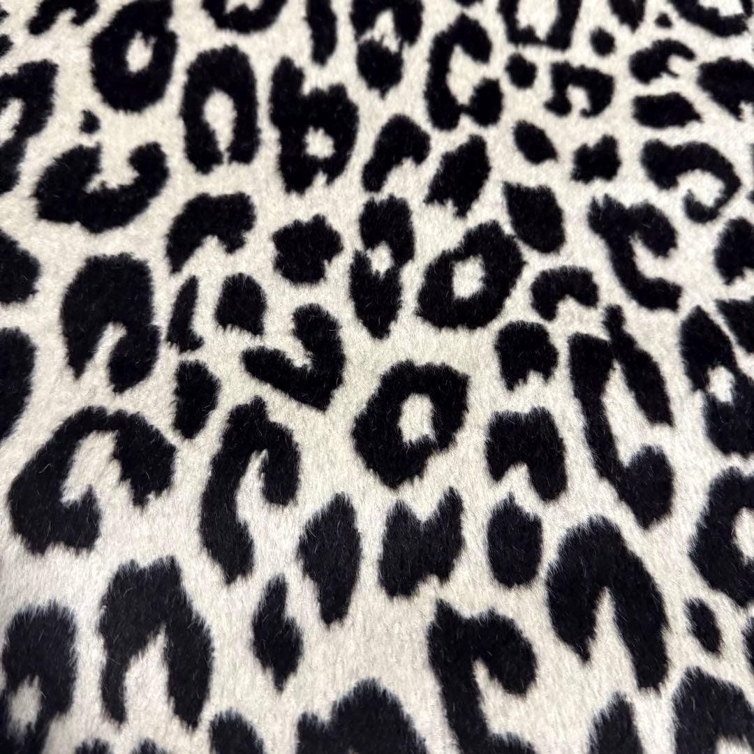 Drawer ドゥロワー レオパード ひざ丈スカート ウール シルク ヒョウ柄