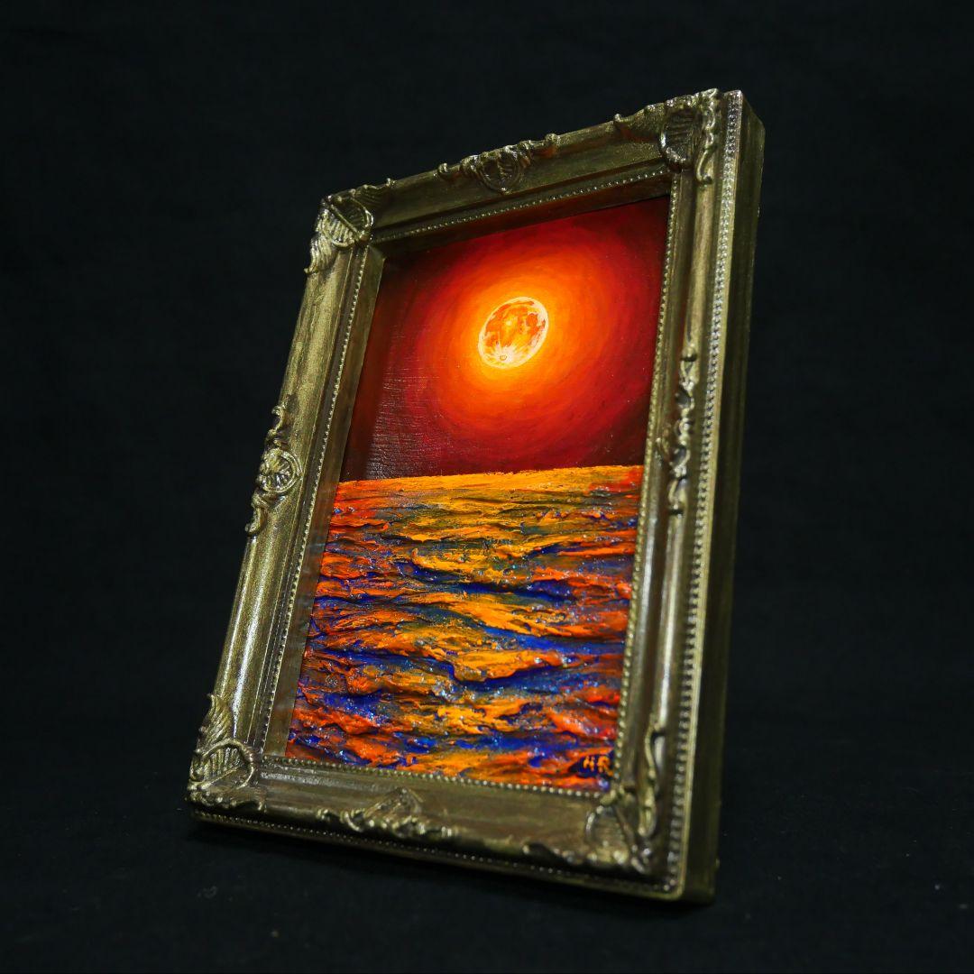 油絵 油彩 油彩画 絵 絵画 ミニ絵画【神秘的な夜】