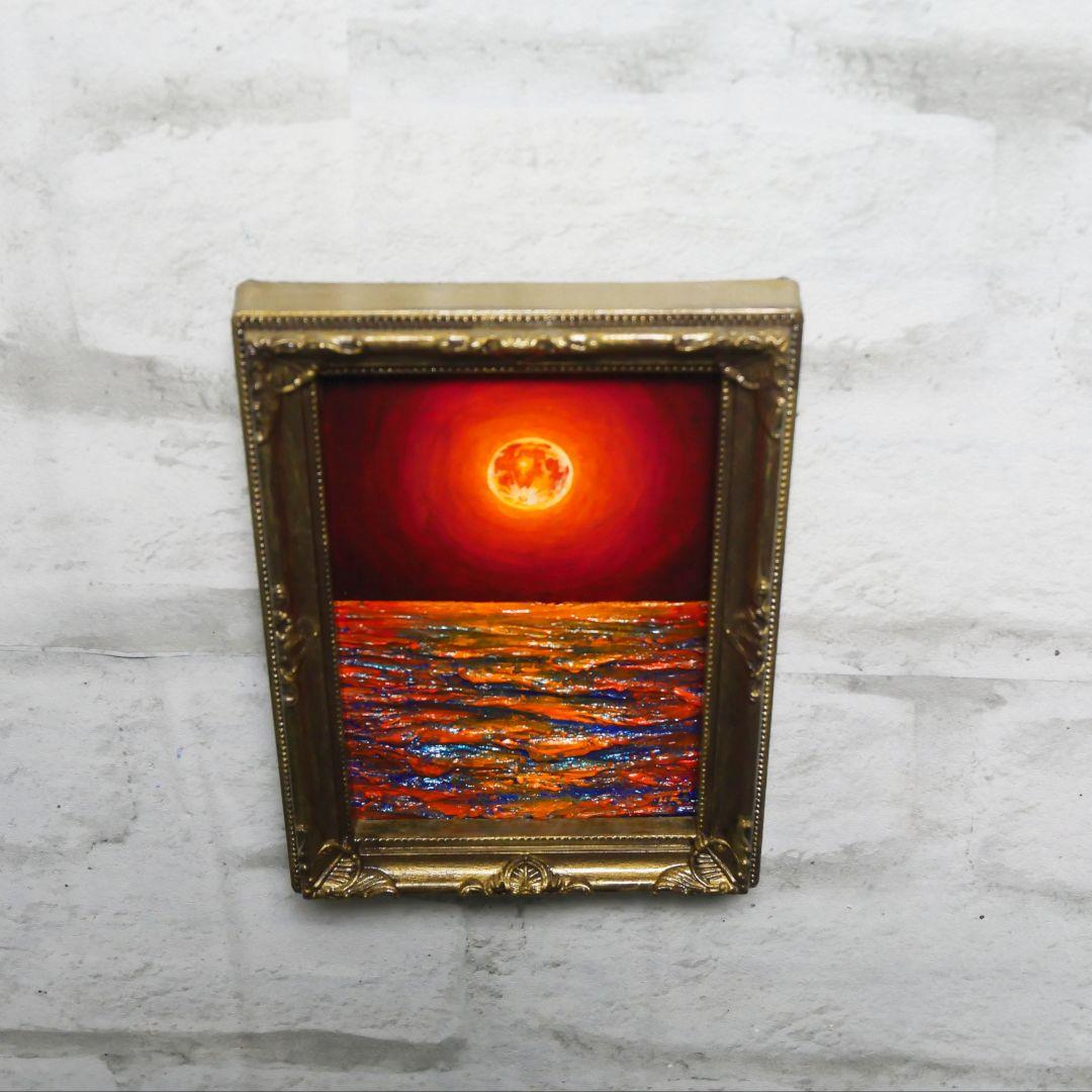 油絵 油彩 油彩画 絵 絵画 ミニ絵画【神秘的な夜】