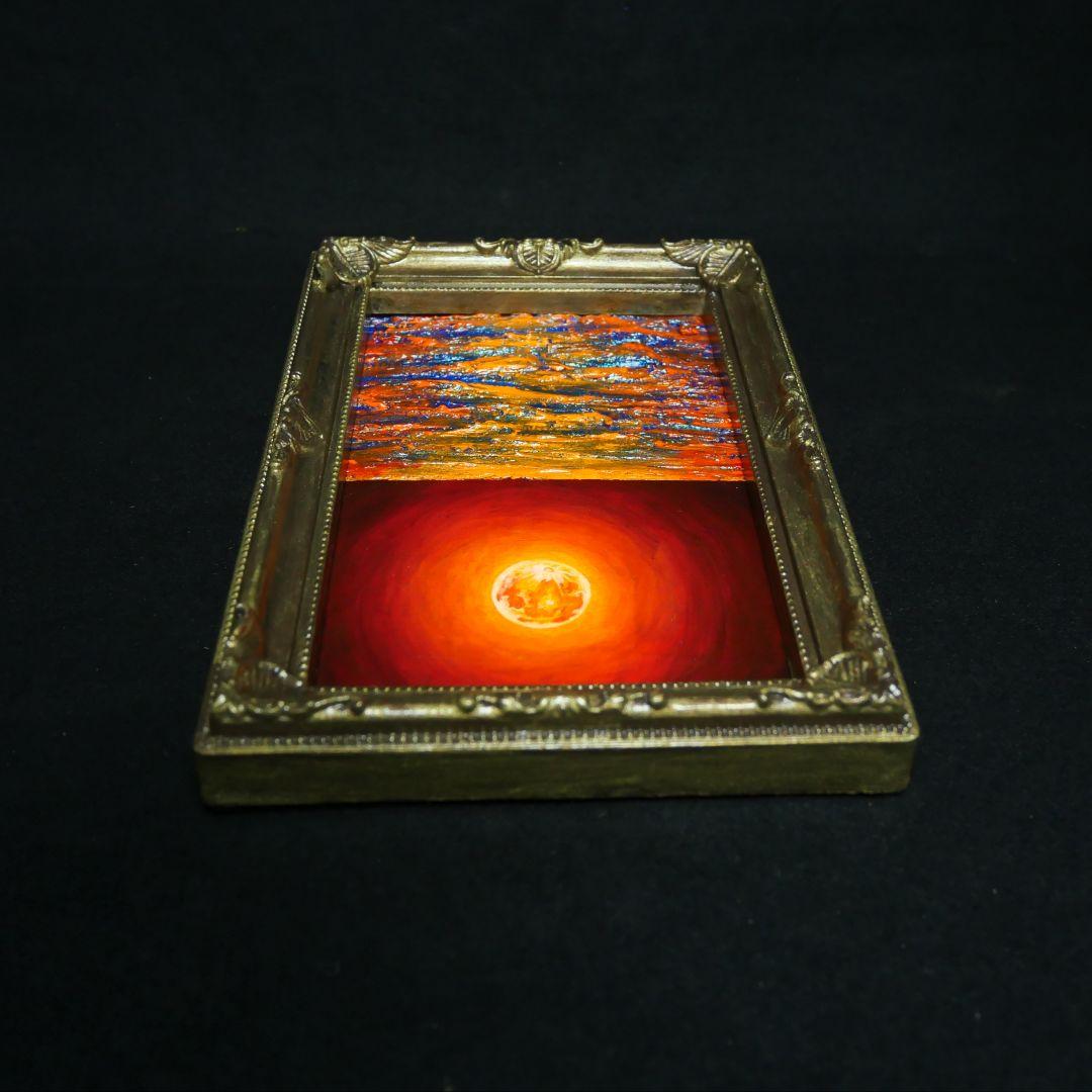 油絵 油彩 油彩画 絵 絵画 ミニ絵画【神秘的な夜】