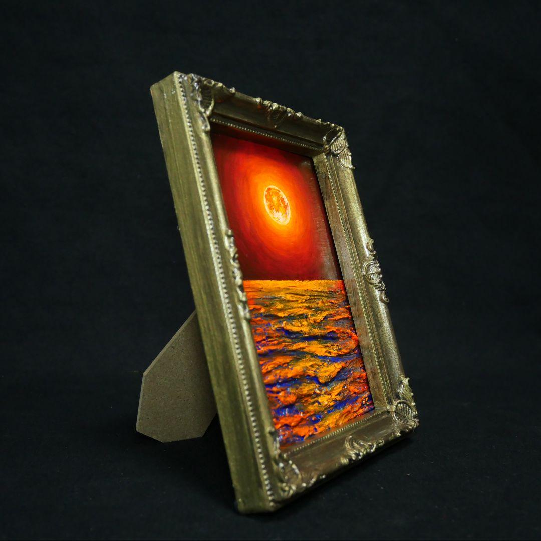 油絵 油彩 油彩画 絵 絵画 ミニ絵画【神秘的な夜】