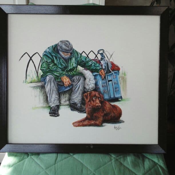 油絵　　太陽の下