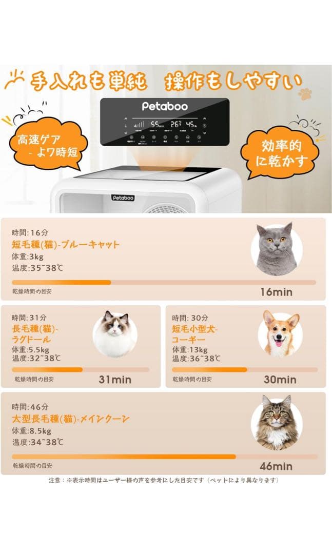 らら様　ペット乾燥機 【72L大容量】 PSE認証