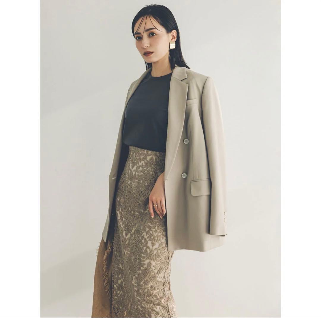 anuans アニュアンス エンブロイダリーレーススカート ベージュ S