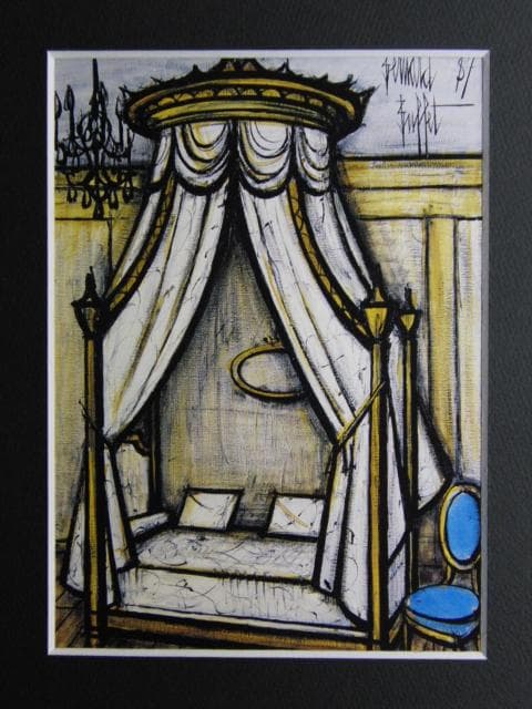 ベルナール・ビュッフェ、『白いベッド』、希少な画集より