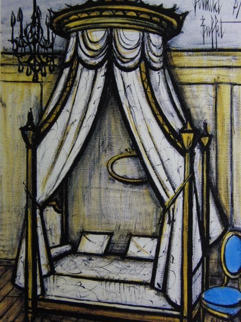 ベルナール・ビュッフェ、『白いベッド』、希少な画集より