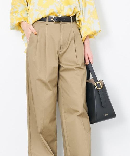 新品　MICA&DEAL　チノワイドパンツ　ベージュ　34