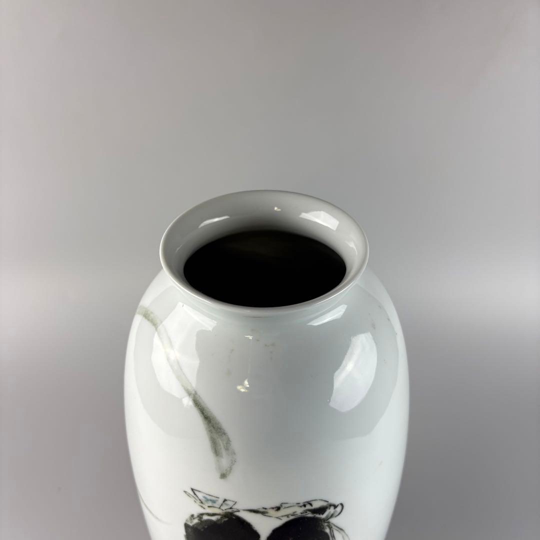 中国 景徳鎮 漢詩紋 花瓶 高さ約35cm