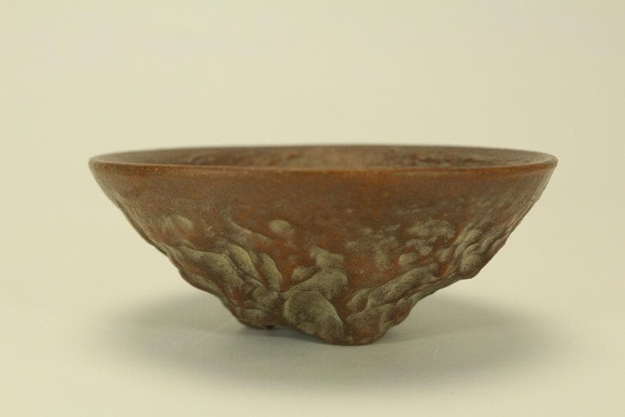 文房具 朱泥 魚紋 筆洗 匙 台付(LC981)