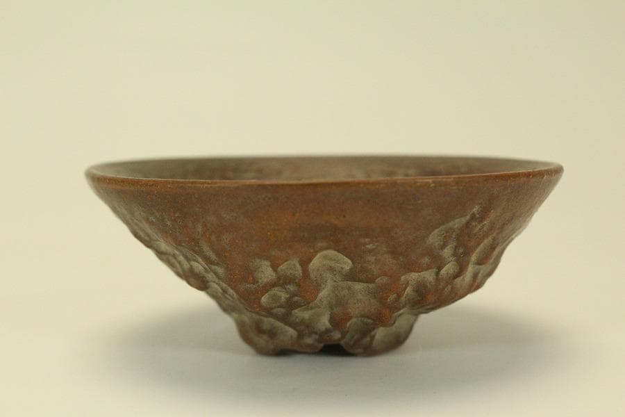 文房具 朱泥 魚紋 筆洗 匙 台付(LC981)