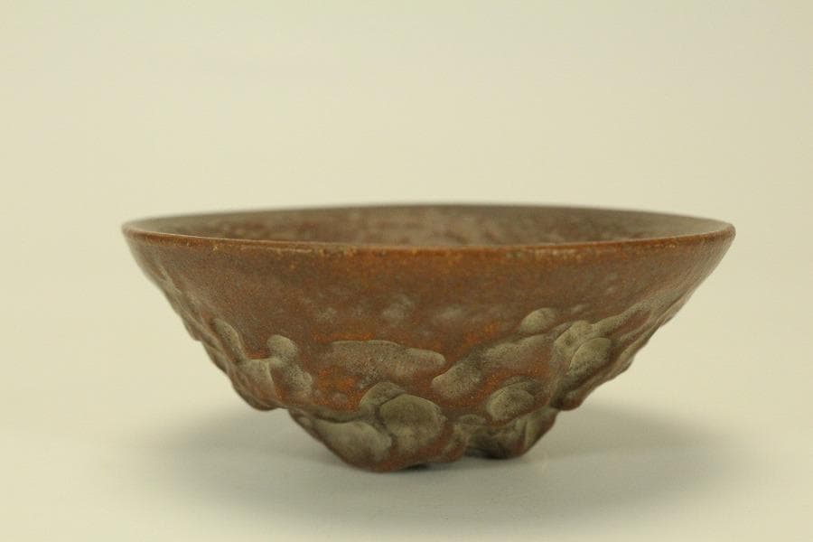 文房具 朱泥 魚紋 筆洗 匙 台付(LC981)