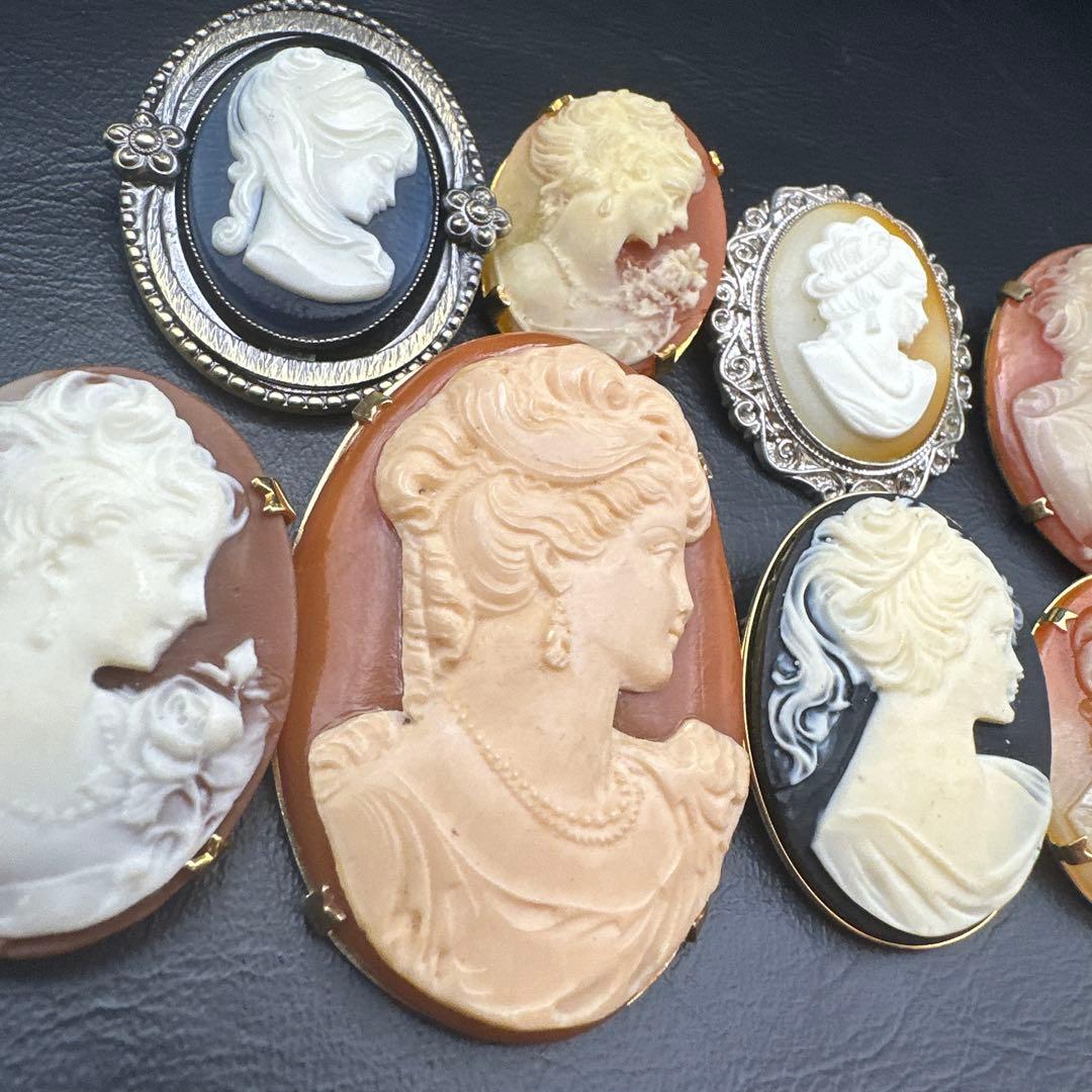 【vintage】カメオ　ブローチ　まとめ売り　11点　2wayあり
